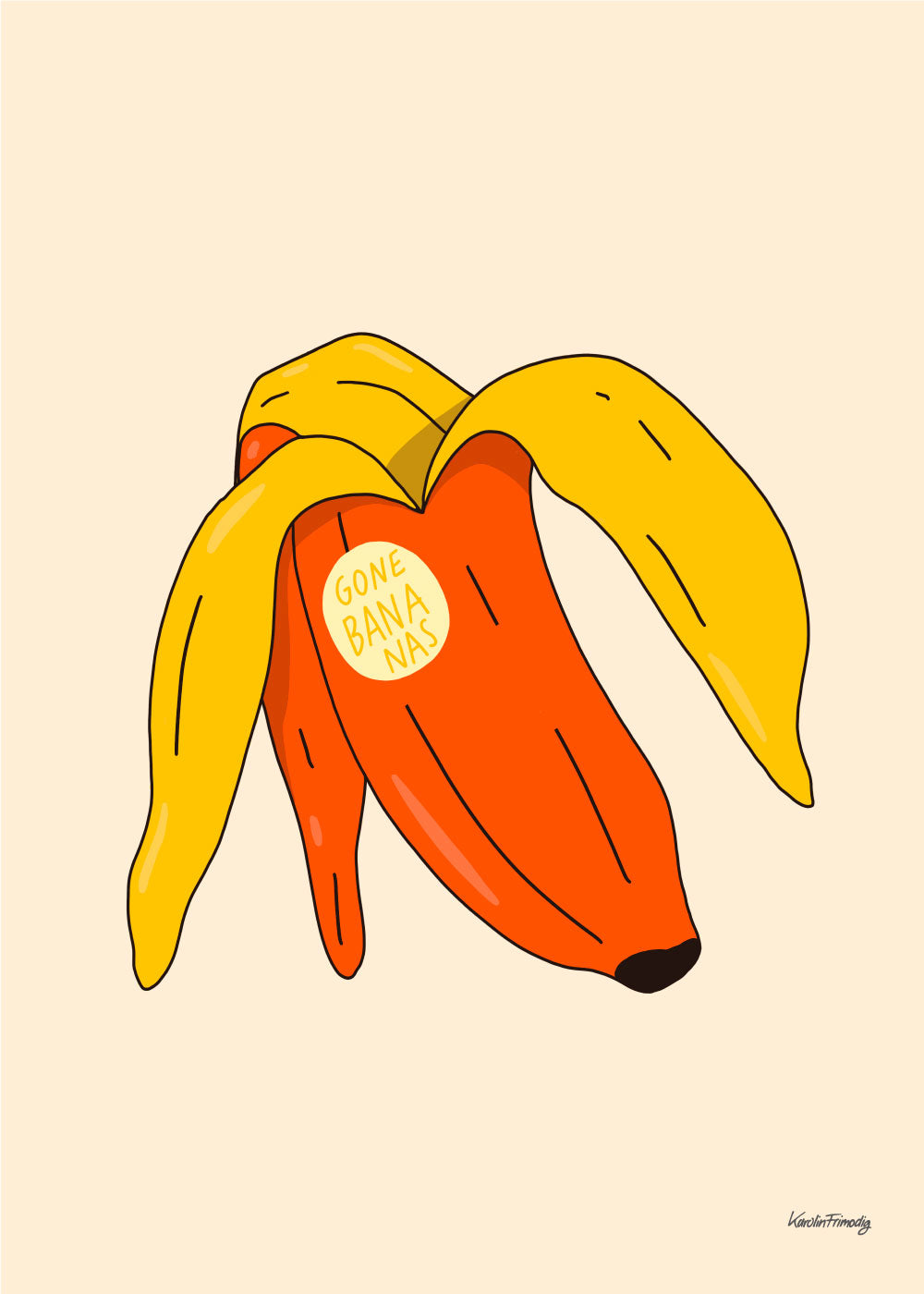 GONE BANANAS ORANGE POSTER